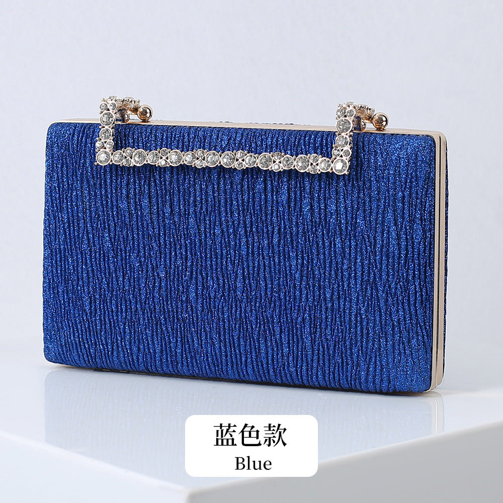 Wholesale Fashion Wrinkle Red Diamond Jewelry Shiny Pink Handbag